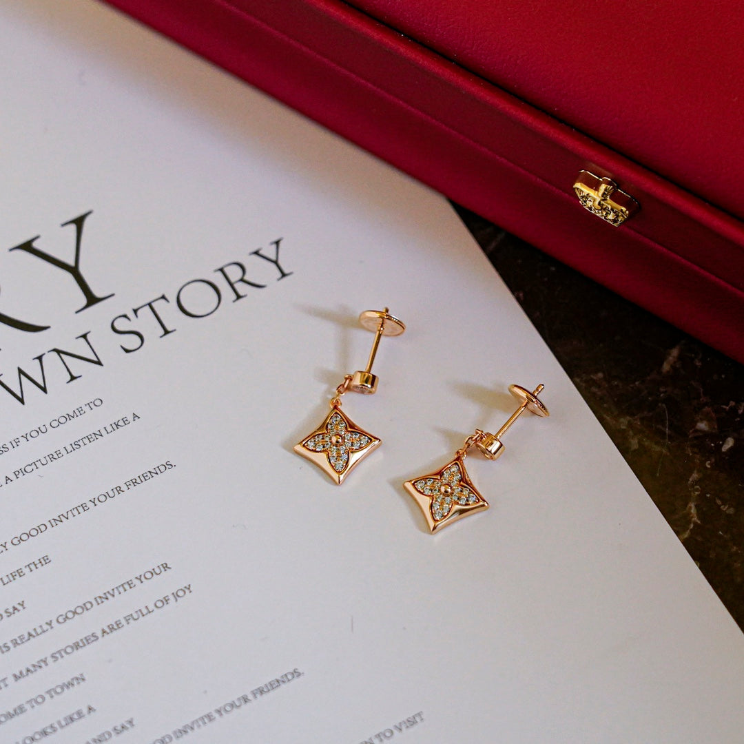 [baslovejewels]STAR DIAMONDS EARRINGS GOLD