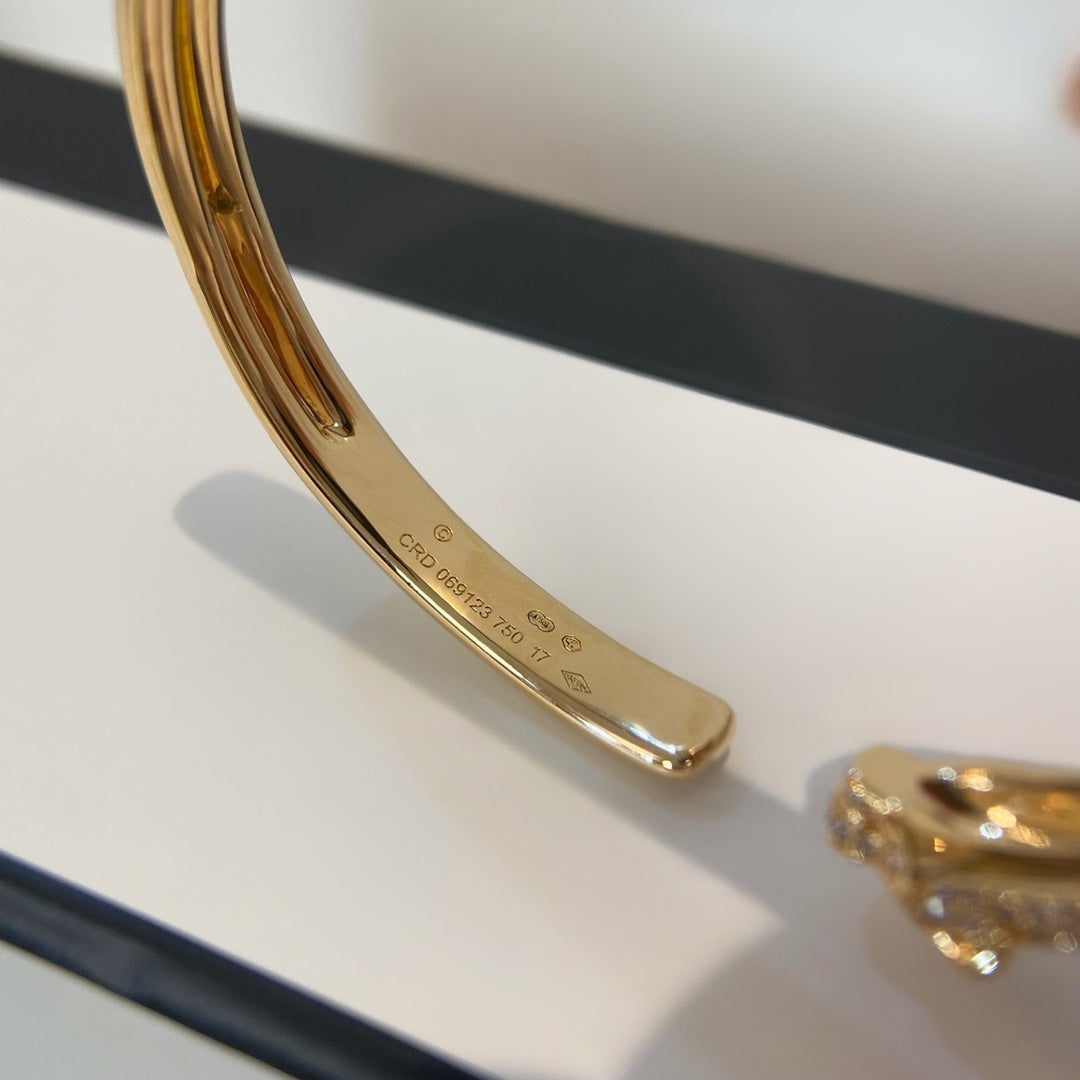 [baslovejewels]PANTHERE GOLD DIAMOND OPEN BRACELET