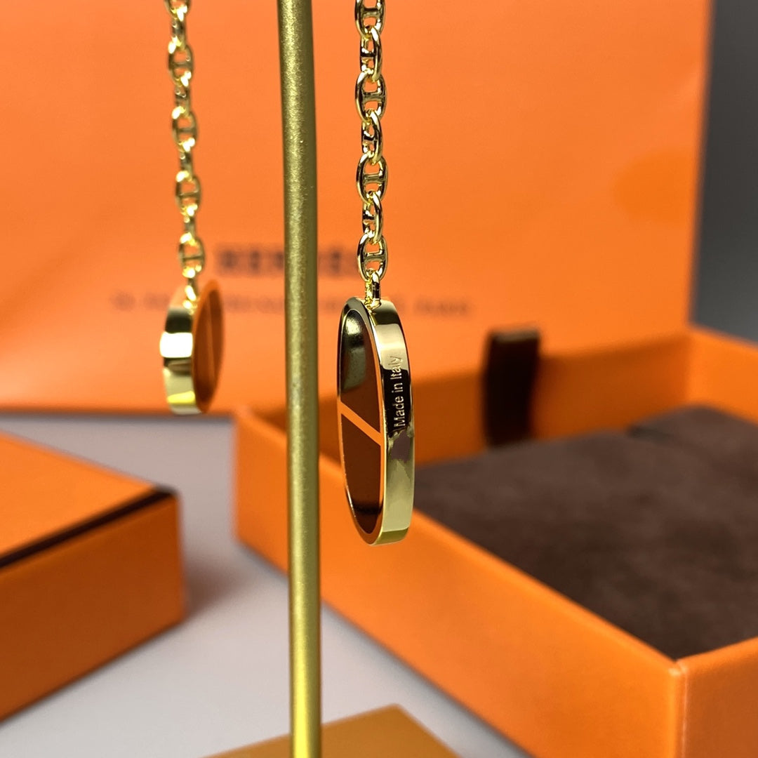 [baslovejewels]CHAINE VERSO BLACK CERAMIC EARRINGS