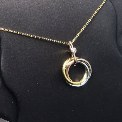 [baslovejewels]TRINITY SILVER GOLD PINK GOLD NECKLACE