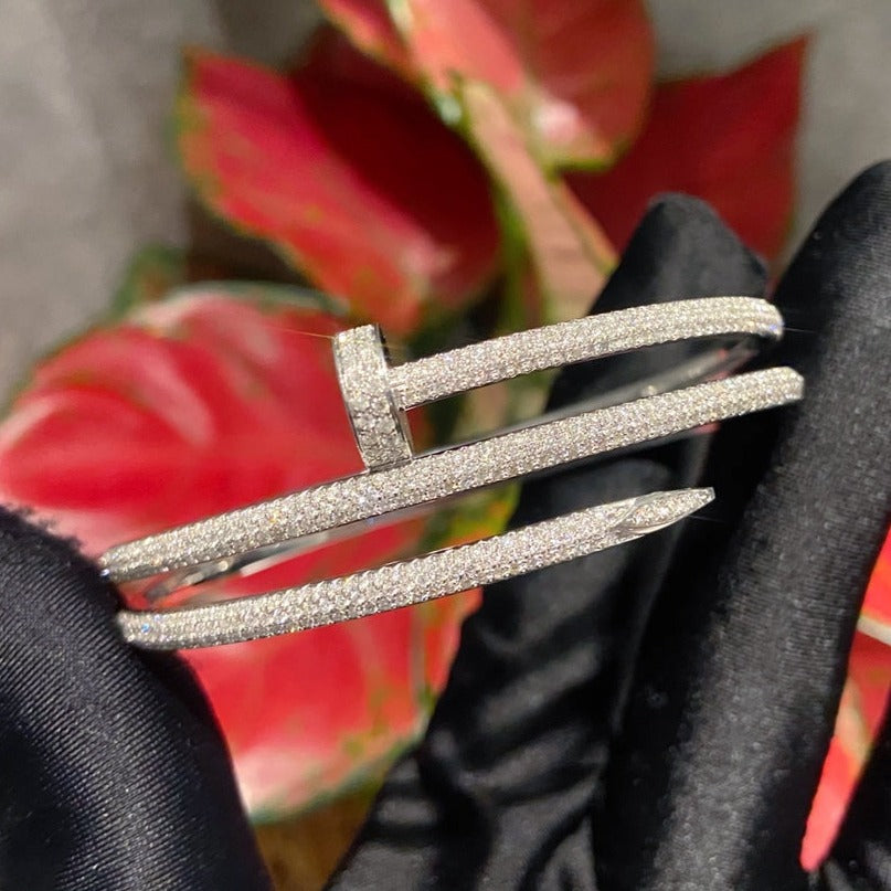 [baslovejewels]JUSTE BRACELET 3.5MM DOUBLE ROWS SILVER DIAMOND