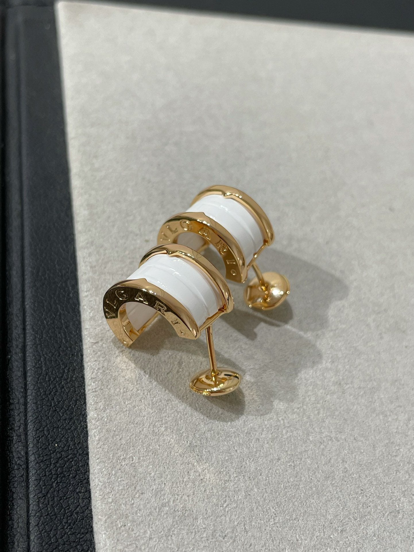 [baslovejewels]ZERO 1 PINK GOLD CERAMIC EARRINGS