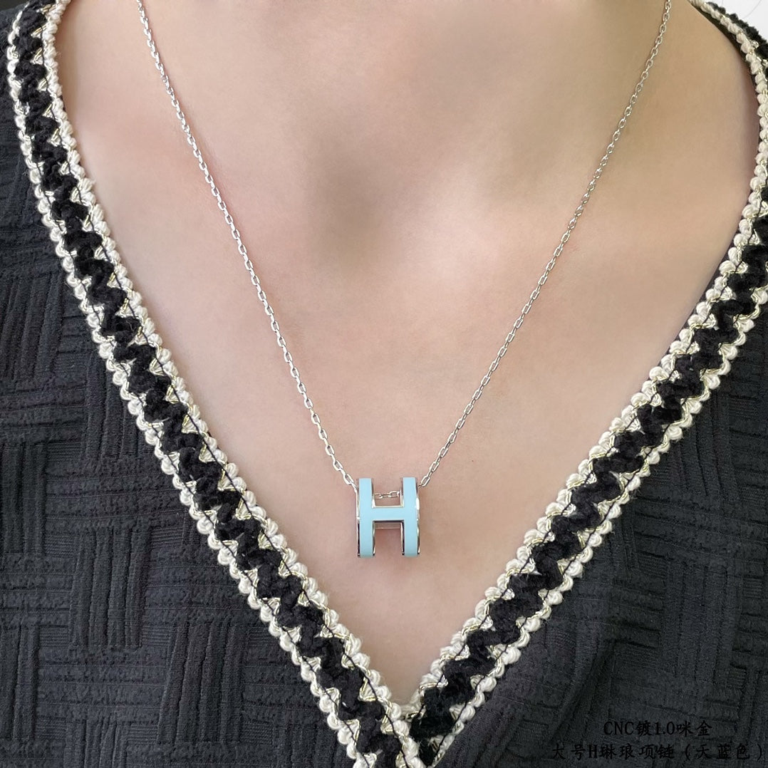 [baslovejewels]POP H SKY BLUE NECKLACE