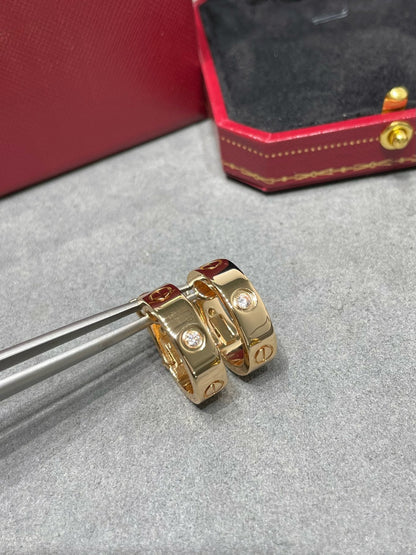 [baslovejewels]LOVE 5.5MM 1 DIAMOND EARRINGS
