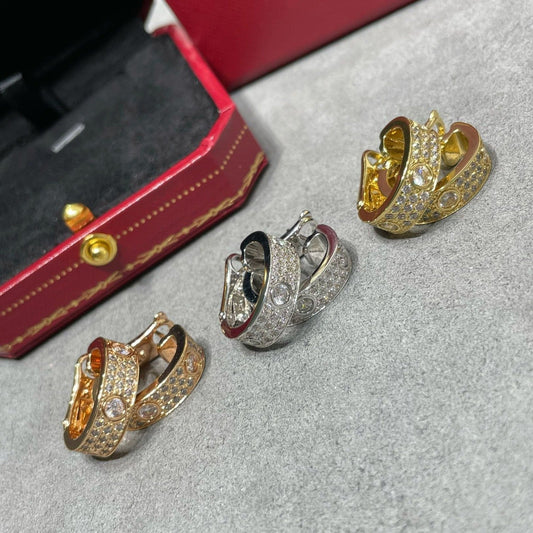 [baslovejewels]LOVE 5.5MM DIAMOND PAVED EARRINGS