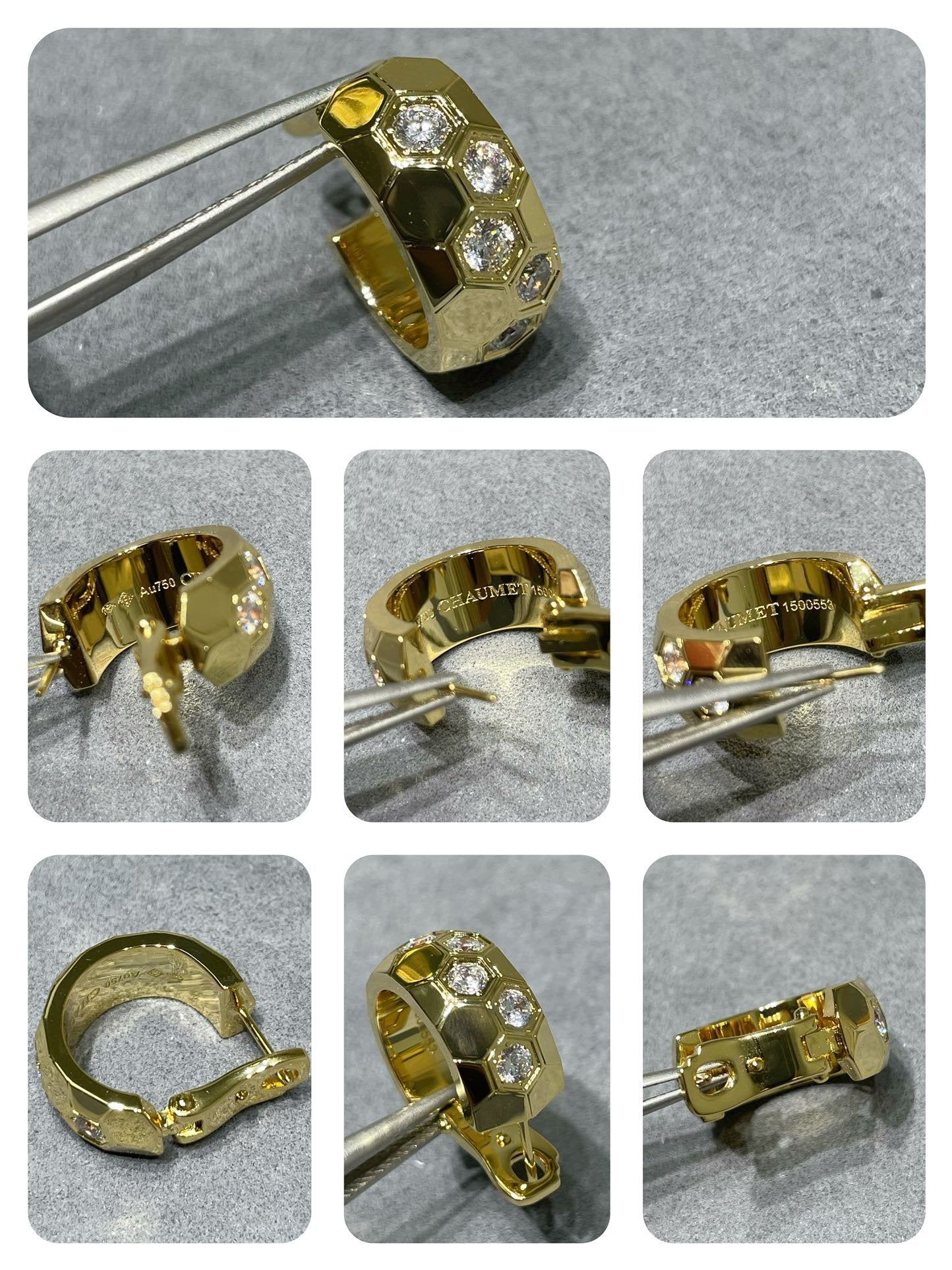 [baslovejewels]BEE LOVE DIAMOND HOOP EARRINGS
