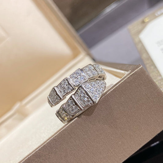 [baslovejewels]SERPENTI RING SILVER DIAMOND PAVED