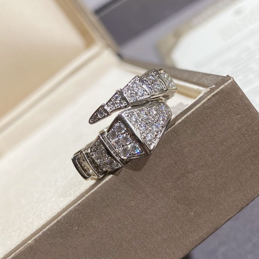 [baslovejewels]SERPENTI LARGE RING SILVER DIAMOND PAVED