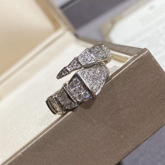 [baslovejewels]SERPENTI LARGE RING SILVER DIAMOND PAVED
