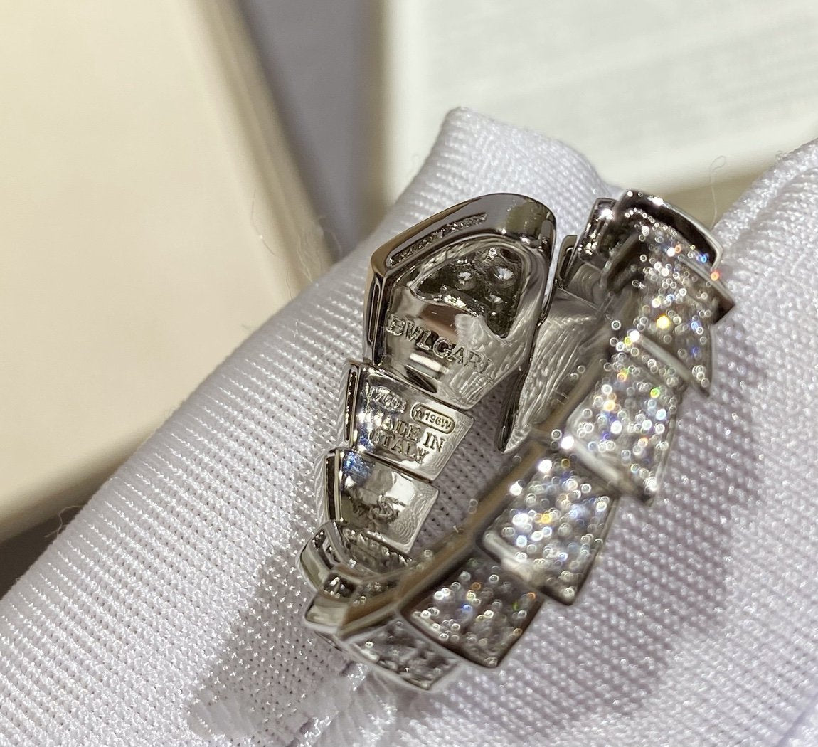 [baslovejewels]SERPENTI LARGE RING SILVER DIAMOND PAVED