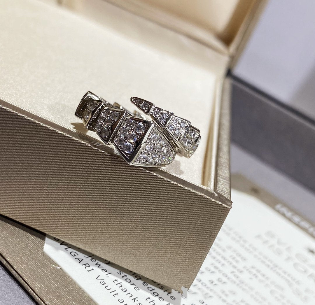 [baslovejewels]SERPENTI LARGE RING SILVER DIAMOND PAVED