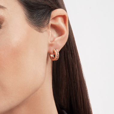 [baslovejewels]ZERO 1 ROCK GOLD EARRINGS WITH STUDDED SPIRAL AND PAVED DIAMONDS