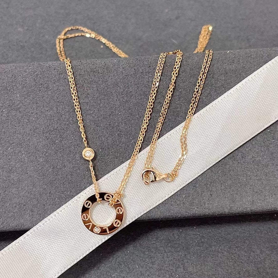 [baslovejewels]LOVE NECKLACE 16MM 2 DIAMONDS