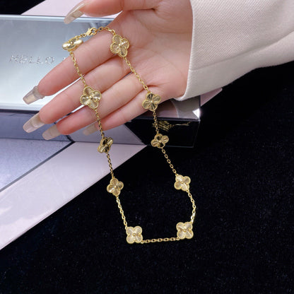 [basloveJW]CLOVER 10 MOTIFS LASER NECKLACE