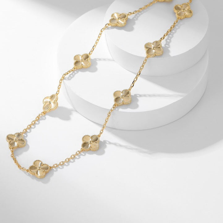 [basloveJW]CLOVER 10 MOTIFS LASER NECKLACE
