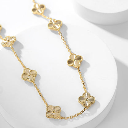 [basloveJW]CLOVER 10 MOTIFS LASER NECKLACE