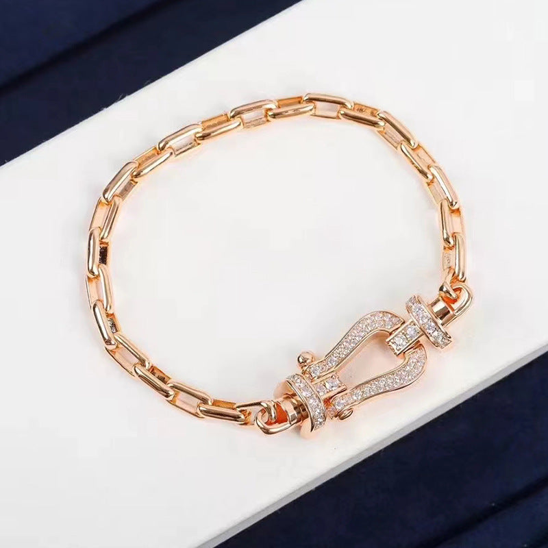 [baslovejewels]FORCE LARGE HORSESHOE CLASP  METAL BRACELET