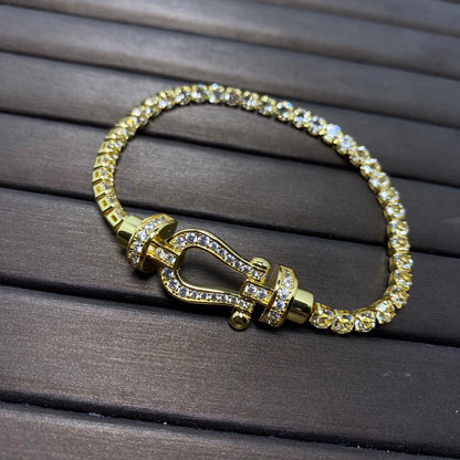 [baslovejewels]FORCE  HORSESHOE  DIAMOND TENNIS BRACELET