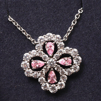 [baslovejewels]LOOP NECKLACE FULL MOTIF DIAMOND 16MM MULTIPLE COLORS