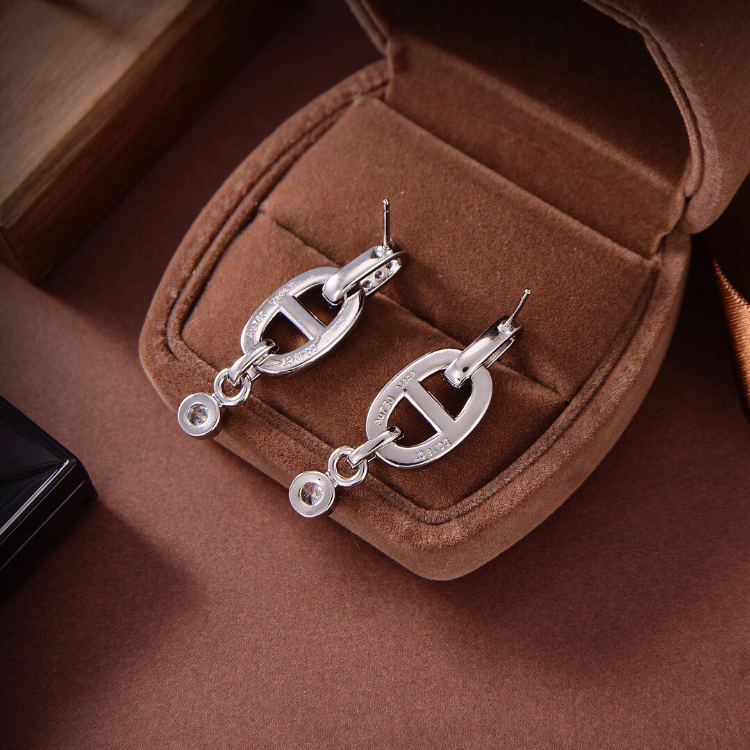 [baslovejewels]HM CHAINE DIAMOND EARRINGS
