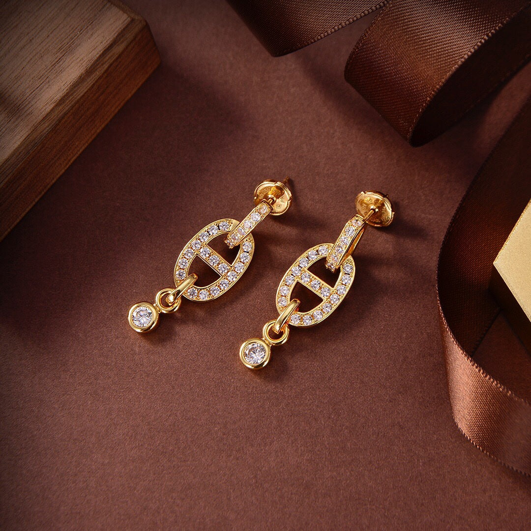 [baslovejewels]HM CHAINE DIAMOND EARRINGS
