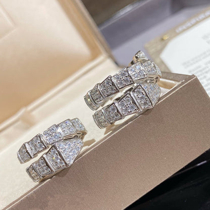 [baslovejewels]SERPENTI DOUBLE RING SILVER DIAMOND PAVED