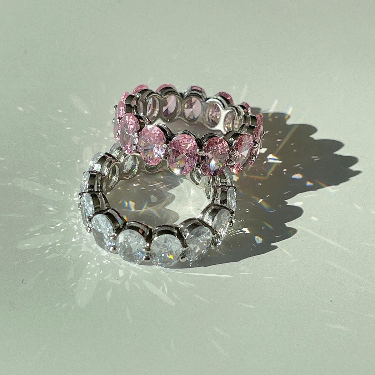 [baslovejewels]Dainty Elongated Cushion Cut Tennis Ring