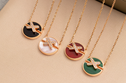 [baslovejewels]JEUX DE PINK GOLD DIAMOND NECKLACE