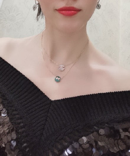 [baslovejewels]JEUX DE PINK GOLD DIAMOND NECKLACE