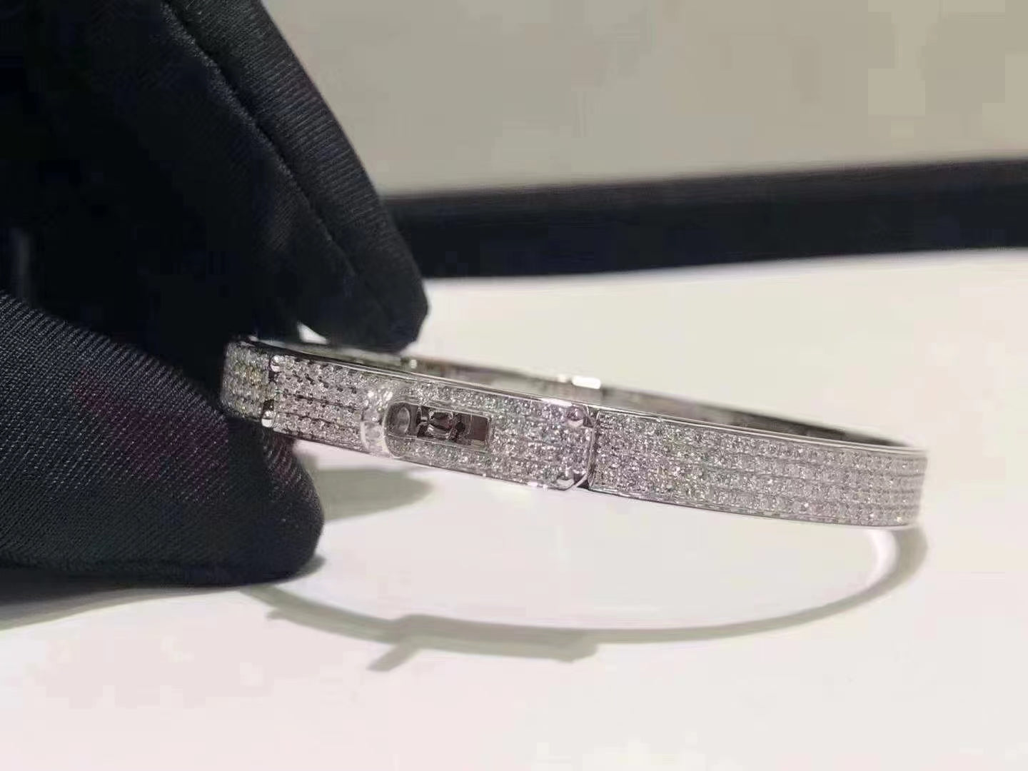 [baslovejewels]HM KELLY BRACELET IN SILVER AND FULL PAVE DIAMOND