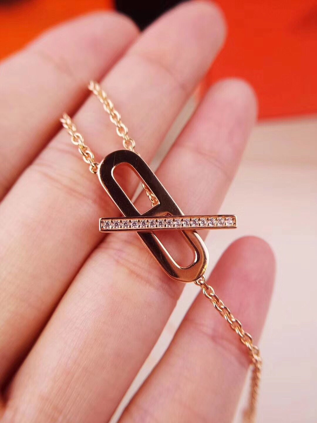 [baslovejewels]HM NECKLACE PLATINUM ROSE GOLD DIAMOND