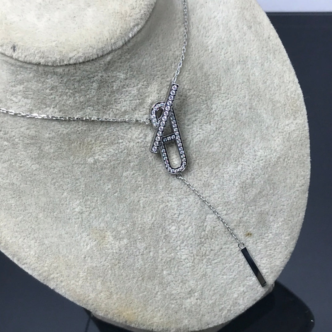 [baslovejewels]HM NECKLACE PLATINUM ROSE GOLD DIAMOND