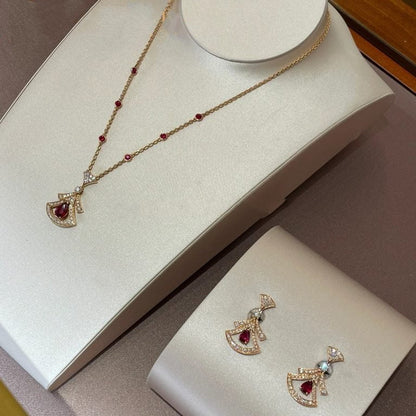 [baslovejewels]DREAM NECKLACE CARNELIAN DIAMOND PINK GOLD