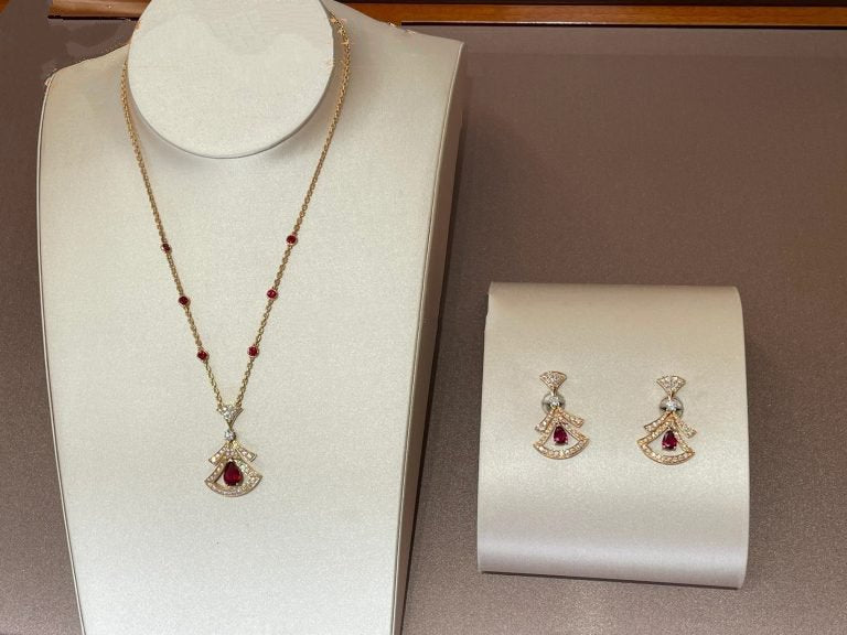 [baslovejewels]DREAM NECKLACE CARNELIAN DIAMOND PINK GOLD