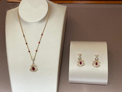 [baslovejewels]DREAM NECKLACE CARNELIAN DIAMOND PINK GOLD