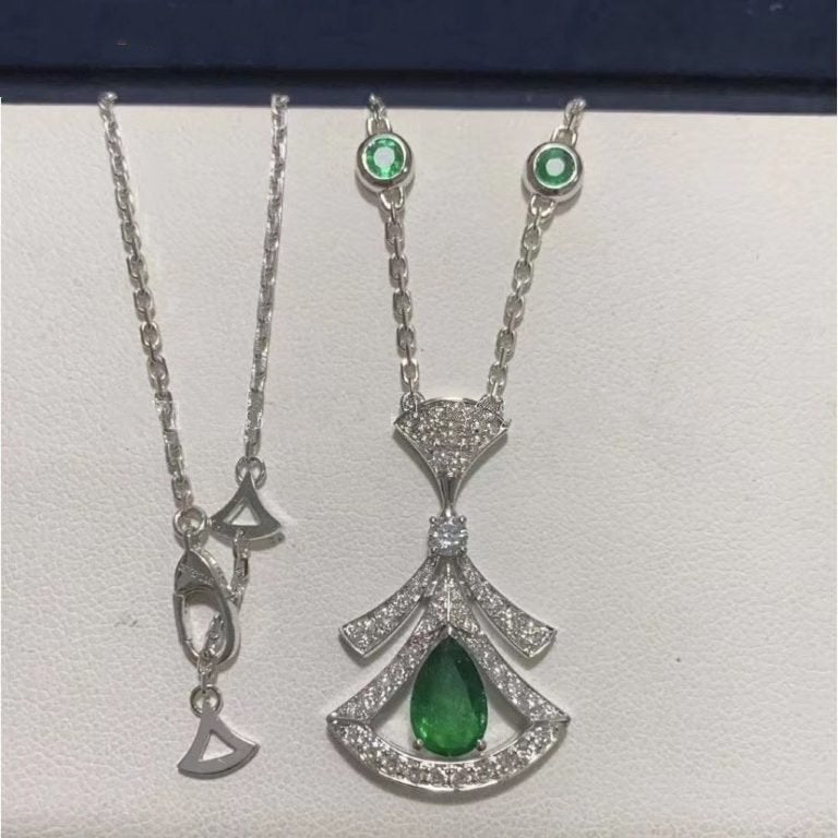 [baslovejewels]DREAM NECKLACE MALACHITE DIAMOND SILVER