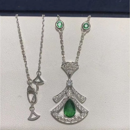 [baslovejewels]DREAM NECKLACE MALACHITE DIAMOND SILVER