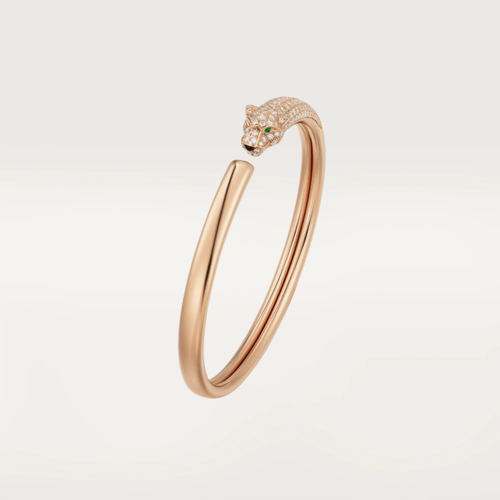 [baslovejewels]PANTHERE ROSE GOLD DIAMOND OPEN BRACELET