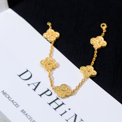 [baslovejewels]CLOVER 5 MOTIFS BRONZING BRACELET