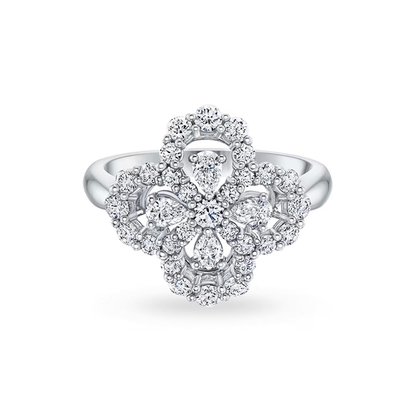 [baslovejewels]LOOP RING FULL MOTIF DIAMOND 16MM SILVE