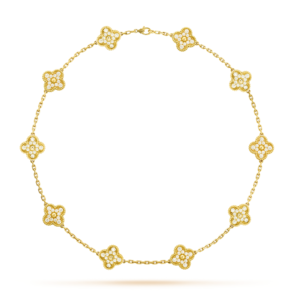 [baslovejewels]CLOVER 10 MOTIFS DIAMOND NECKLACE