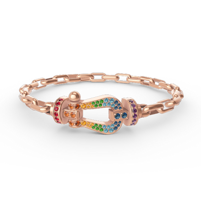 [baslovejewels]FORCE LARGE HORSESHOE CLASP  METAL BRACELET