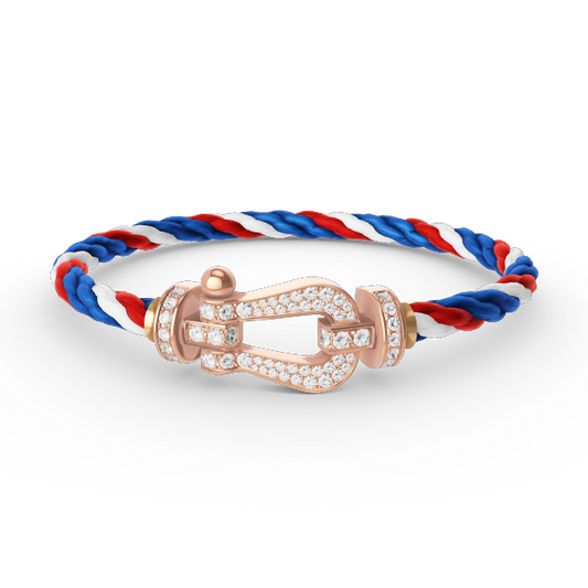[baslovejewels]FORCE LARGE HORSESHOE FULL DIAMOND BRACELET ROSE GOLD