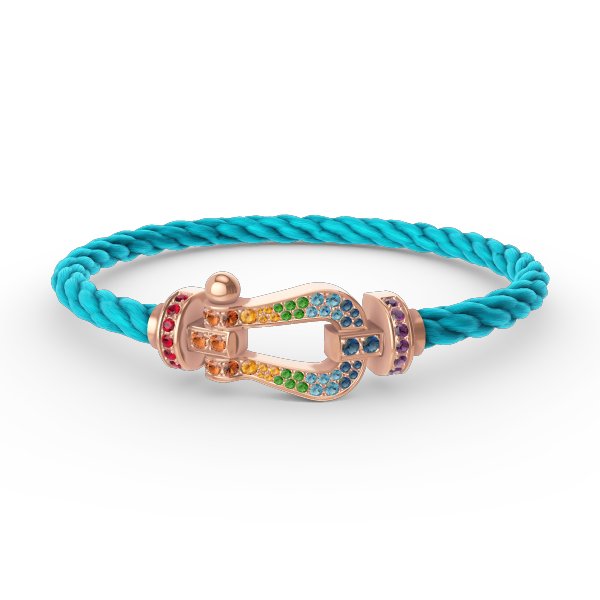 [baslovejewels]FORCE LARGE HORSESHOE  COLORED DIAMOND BRACELET ROSE GOLD