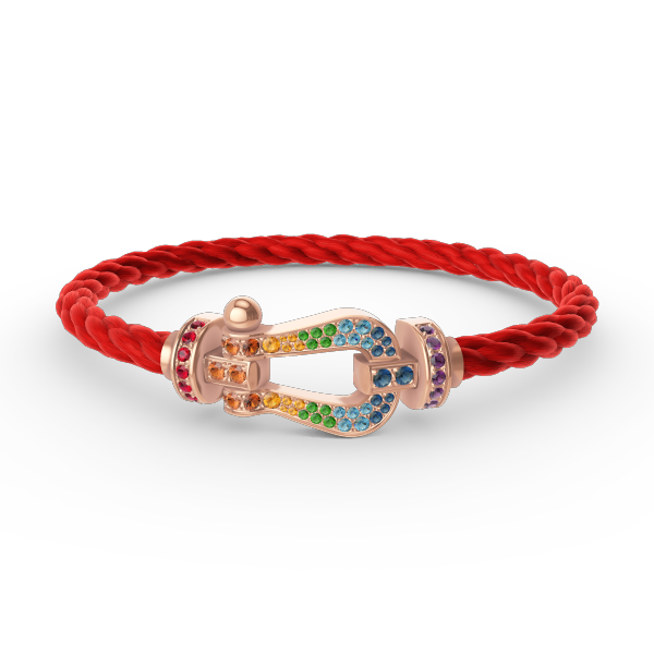[baslovejewels]FORCE LARGE HORSESHOE  COLORED DIAMOND BRACELET ROSE GOLD