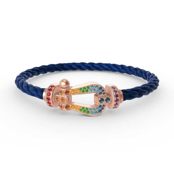 [baslovejewels]FORCE LARGE HORSESHOE  COLORED DIAMOND BRACELET ROSE GOLD